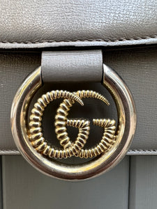 GUCCI Small GG Ring Leather Shoulder Bag