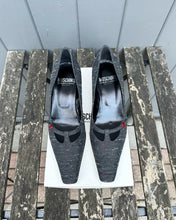 Load image into Gallery viewer, MOSCHINO Cheap And Chic Tweed Pointed Toe Kitten Heel Pumps
