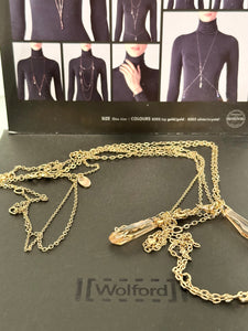 WOLFORD Julie Icy Gold Tone Swarovski Crystal Necklace