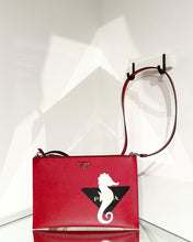 Load image into Gallery viewer, PRADA Seahorse Logo Saffiano Leather Clutch
