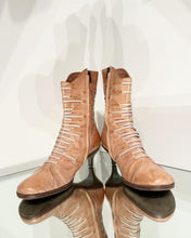 Load image into Gallery viewer, DRIES VAN NOTEN Distressed Kitten Heel Leather Ankle Boots
