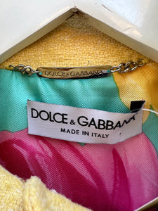 DOLCE & GABBANA Silk Jacket Cropped Pant Set