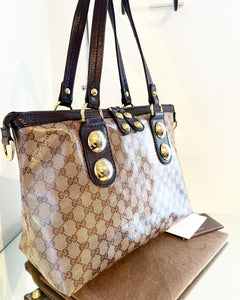GUCCI Babouska GG Crystal Coated Canvas Tote