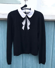 Load image into Gallery viewer, ALICE + OLIVIA Ribbon Bow Embellished Wool Detachable Collar Sweater

