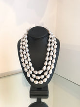 Load image into Gallery viewer, 3 Strands Cultured Pearls Sterling Silver Necklace
