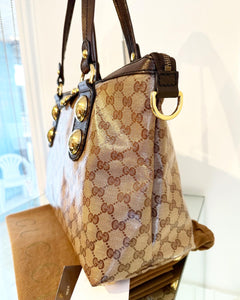 GUCCI Babouska GG Crystal Coated Canvas Tote