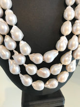 Load image into Gallery viewer, 3 Strands Cultured Pearls Sterling Silver Necklace
