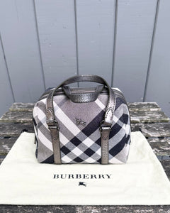 BURBERRY Vintage Small Canvas Leather Bowling Handle Bag