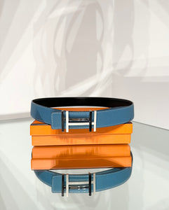 HERMÈS Double H Reversible Leather Belt