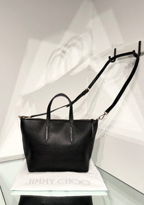 JIMMY CHOO Bria Leather Handle Shoulder Crossbody Tote