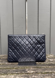 CHANEL Classic Large Caviar Leather Pouch Clutch