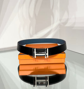 HERMÈS Double H Reversible Leather Belt