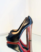 Load image into Gallery viewer, CHRISTIAN LOUBOUTIN Leather Peep-Toe High Heel Pumps
