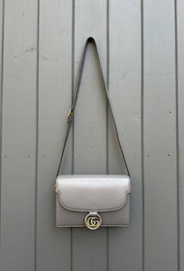 GUCCI Small GG Ring Leather Shoulder Bag