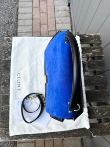 CELINE Medium Trapeze Tri Colour Leather Suede Handle Shoulder Bag