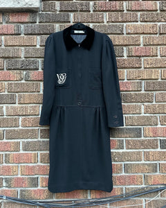 Vintage VALENTINO Miss V Broil Wool Long Sleeve Dress
