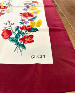 GUCCI Floral Print Silk Scarf