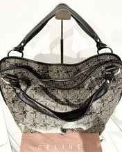 Load image into Gallery viewer, CELINE Bittersweet Horse Carriage Print Large Canvas Leather Shoulder Handle Bag
