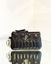 Load image into Gallery viewer, JIMMY CHOO Quilted Leather Key Coin Pouch
