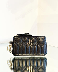 JIMMY CHOO Quilted Leather Key Coin Pouch