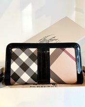 Load image into Gallery viewer, BURBERRY Patent Leather Nova Check Large Zip Around Wallet
