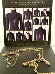 WOLFORD Julie Icy Gold Tone Swarovski Crystal Necklace