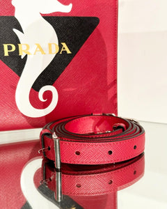 PRADA Seahorse Logo Saffiano Leather Clutch