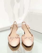 Load image into Gallery viewer, CHANEL Cap Toe Mid Heel Leather Slides
