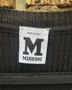 M MISSONI V-Neck Pattern Long Sleeve Midi Knit Dress