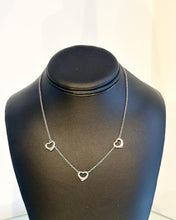 Load image into Gallery viewer, TIFFANY &amp; CO. Elsa Peretti Triple Open Heart Sterling Silver Necklace
