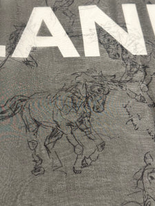 BURBERRY London England Unicorn Horse Silk Scarf