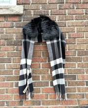 Load image into Gallery viewer, BURBERRY London England Cashmere Fox Fur Trim Scarf
