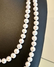 Load image into Gallery viewer, DOUBLE STRANDS Sterling Silver Clear Crystal Fresh Water Pearl Necklace
