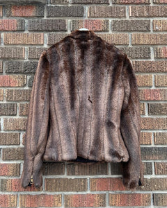 BALMAIN Faux Fur Zip Front Jacket