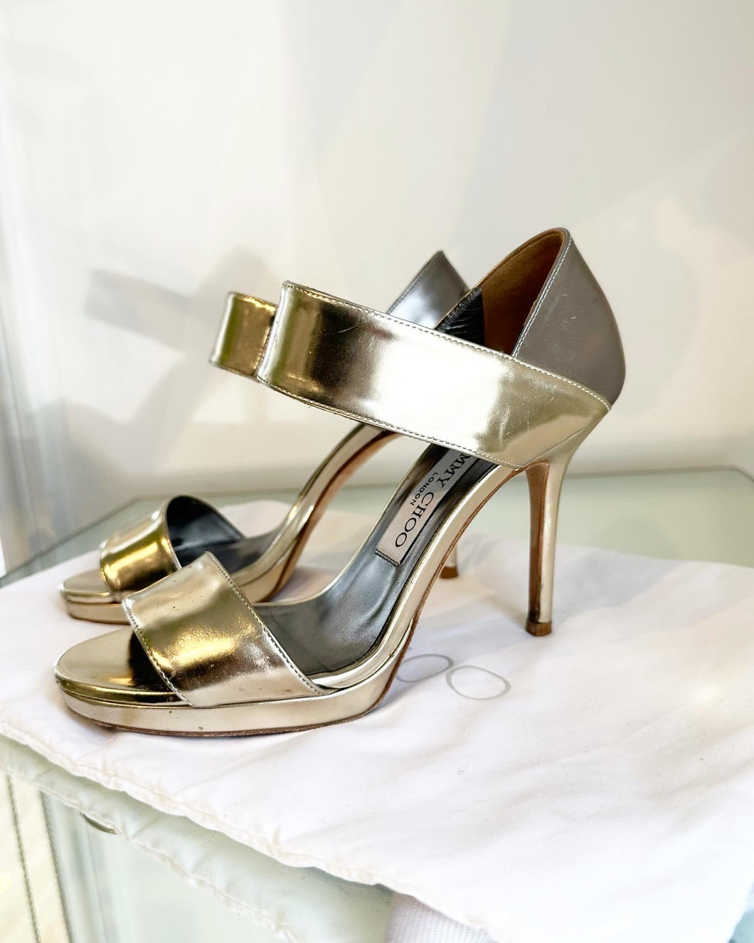 JIMMY CHOO Patent Leather High Heel Sandals
