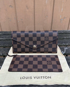 Louis Vuitton Daumier Ebene Credit Card Wallet Brown