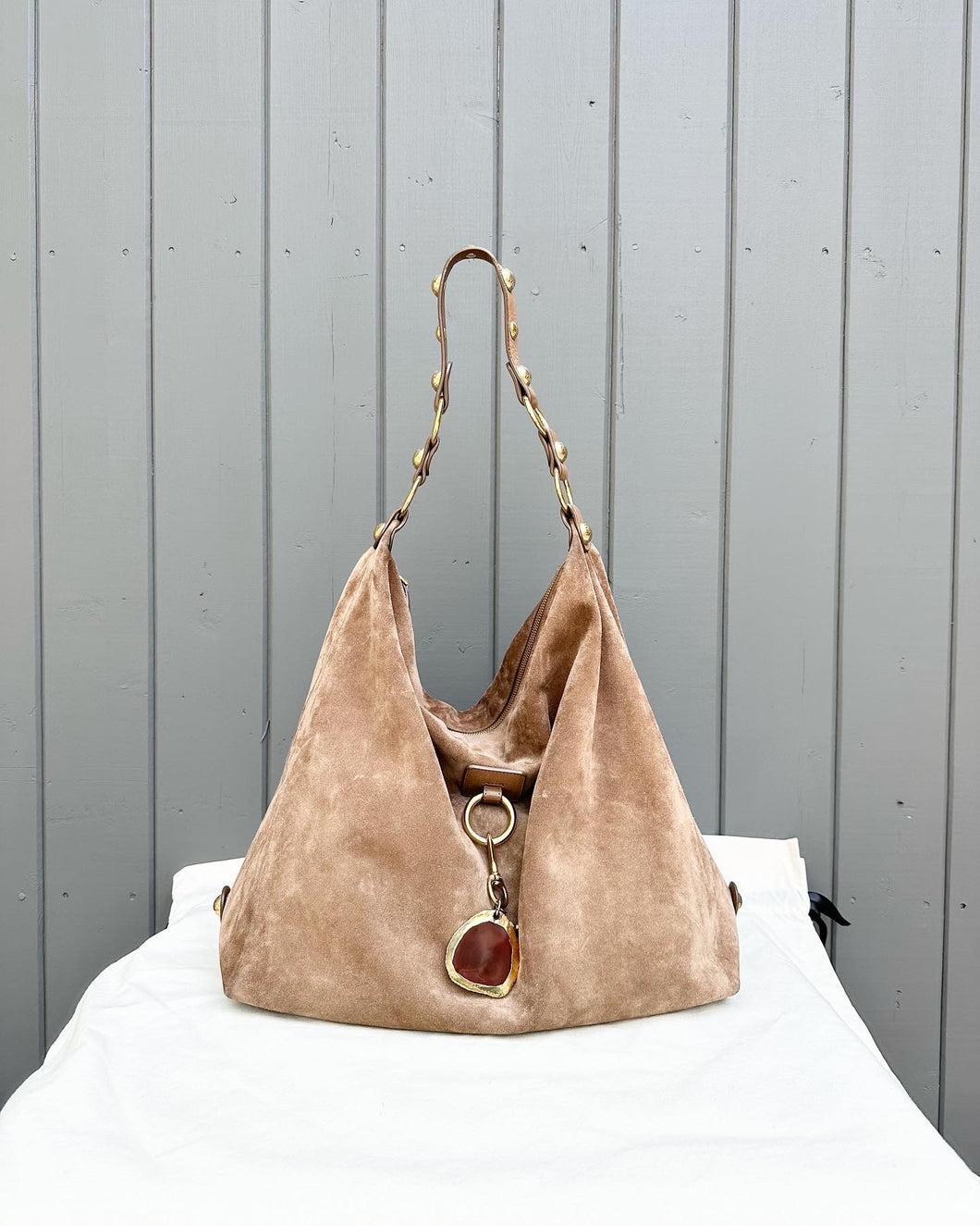 LANVIN Suede Large Slouchy Hobo Bag