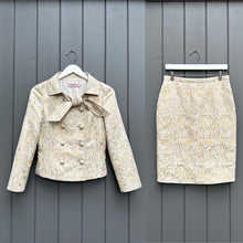 Load image into Gallery viewer, RED VALENTINO Gold Beige Cotton Blend Skirt Suit
