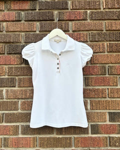 BURBERRY BRIT Puffed Short Sleeve Polo Top