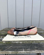 Load image into Gallery viewer, BURBERRY Brown Check Canvas Leather Ballet Flats
