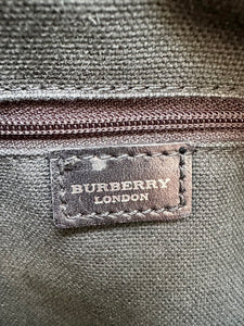 BURBERRY Nova Check Coated Canvas Leather Handle Bag