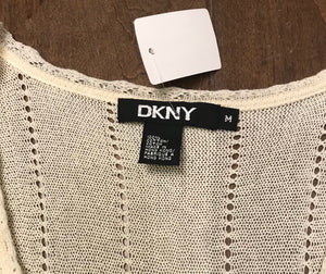DKNY Crochet Lace Up S’less Top