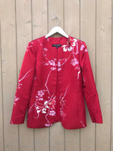Load image into Gallery viewer, ANNE KLEIN Red Floral Print Open Jacket
