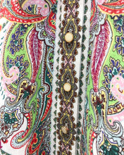 Load image into Gallery viewer, ZIMMERMANN Multi Colour Paisley Print White Linen Belted Shirt Dress
