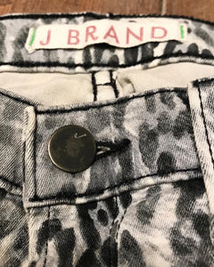 J BRAND “Snow Leopard” Mid Rise Skinny Legging Jeans
