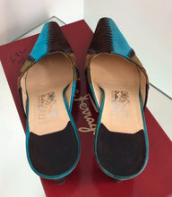 Load image into Gallery viewer, SALVATORE FERRAGAMO Colour Block Suede Pointed Mules
