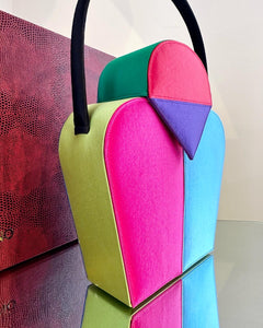 RENAUD PELLEGRINO Vintage Multi Colour Silk Evening Bag