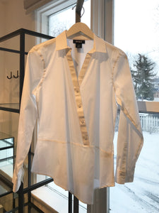 DKNY Asymmetrical Hem Cotton Blend Shirt