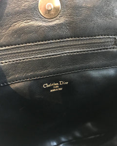 CHRISTIAN DIOR Vintage Lambskin Leather Shoulder Bag