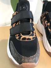 Load image into Gallery viewer, MICHAEL MICHAEL KORS Keeley Trainer Leather Fabric Velcro Platform Sneakers
